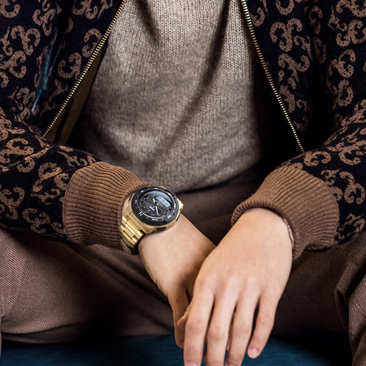 SKMEI 1370 Multifunctional Men Outdoor Sports Noctilucent Waterproof Stainless Steel Digital Wrist Watch (Rose Gold) - free shipping - PMC TechLife - Order now!