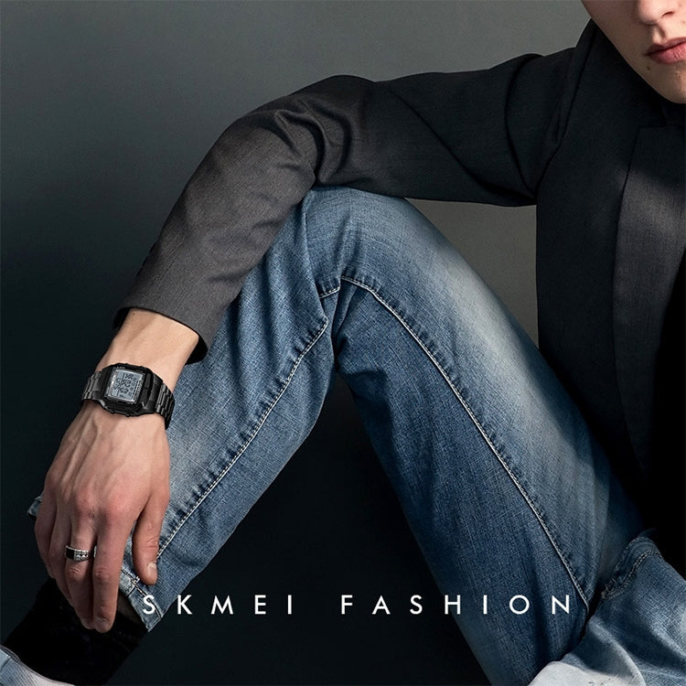 SKMEI 1381 Multifunctional Men Outdoor Business Sport Noctilucent Waterproof Digital Wrist Watch(Silver) - free shipping - PMC Jewellery - Order now!