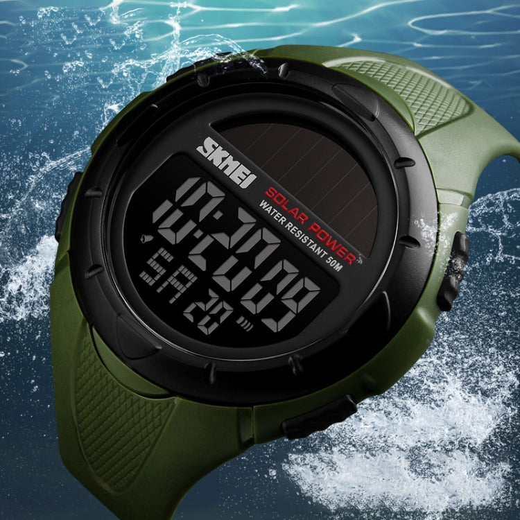 SKMEI 1405 Fashion Solar Power Outdoor Sports Watch Multifunctional 50m Water-resistant Men Digital Watch(Black)