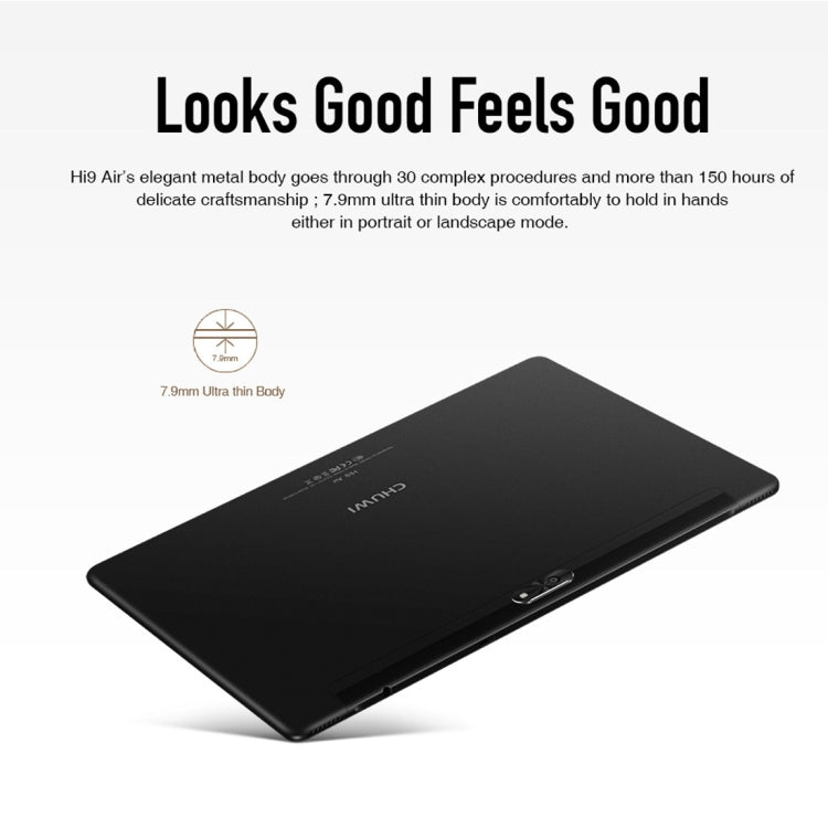 CHUWI Hi9 Air Phone Call Tablet PC, 10.1 inch, 4GB+64GB, Android 8.0, MTK (Helio X27) Deca Core up to 2.1GHz, Support OTG, FM, Bluetooth, Dual Band WiFi, Network: 4G(Black) - free shipping - PMC Jewellery - Order now!