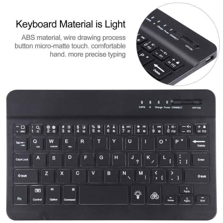 A06 Detachable Lambskin Texture Ultra-thin TPU Bluetooth Keyboard Leather Tablet Case with Stand For iPad mini 6 (Black)