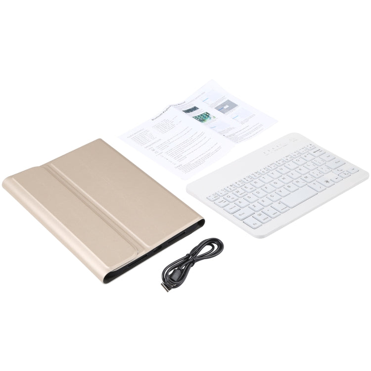 A06S Detachable Lambskin Texture Ultra-thin TPU Backlight Bluetooth Keyboard Leather Tablet Case with Stand For iPad mini 6 (Gold)