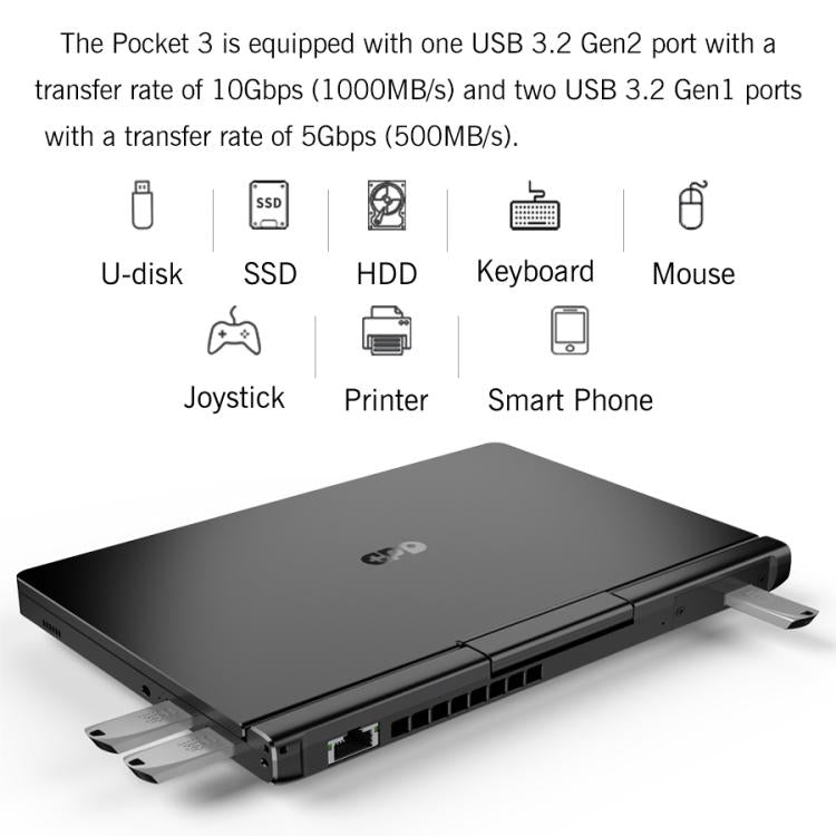 GPD Pocket 3 Handheld PC, 16GB+512GB, 8 inch Windows 11 Home Intel Core i3-1125G4, EU Plug - free shipping - PMC Jewellery - Order now!