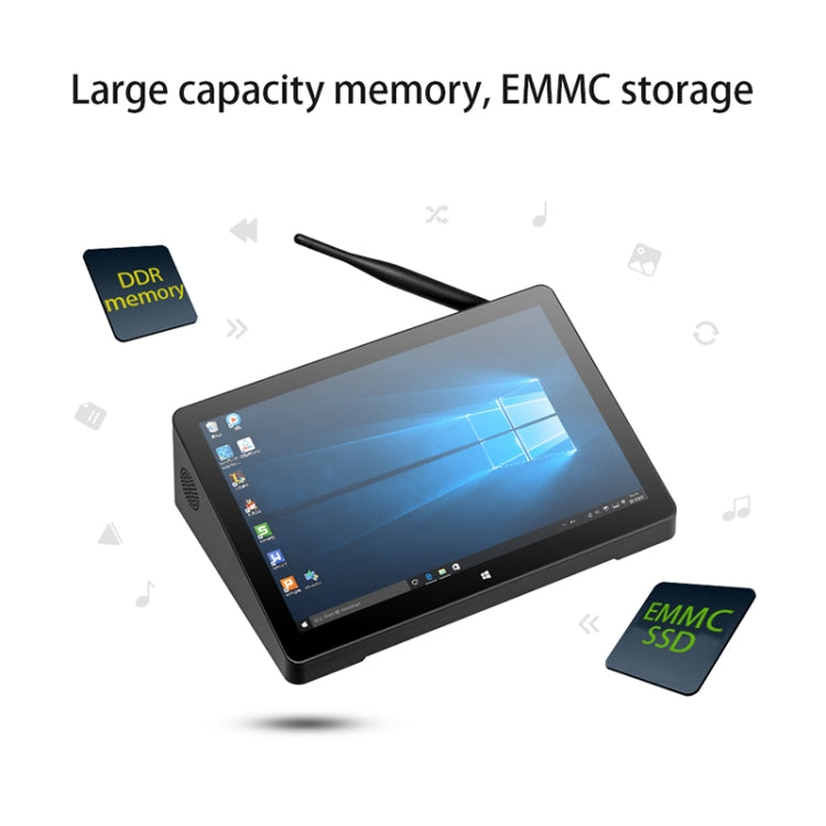 PiPo H10PRO All-in-One Mini PC, 10.1 inch, 8GB+128GB, Windows 10 Intel Celeron J4125 Quad Core up to 2.7GHz, Support WiFi & BT & TF Card & HDMI & RJ45, US Plug(Black) - free shipping - PMC Jewellery - Order now!