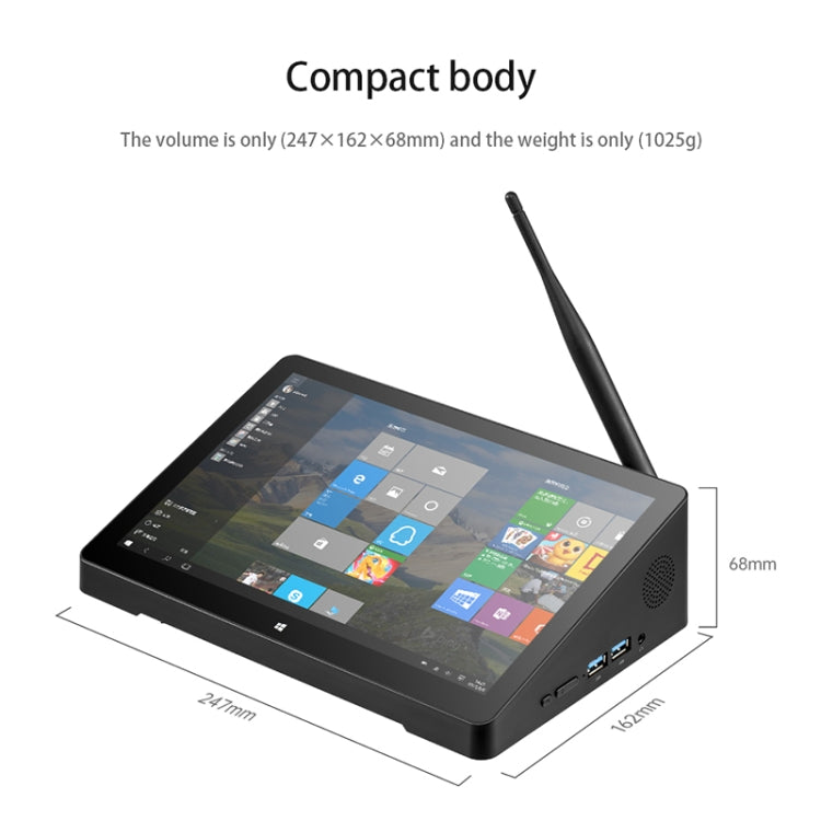 PiPo H10PRO All-in-One Mini PC, 10.1 inch, 8GB+128GB, Windows 10 Intel Celeron J4125 Quad Core up to 2.7GHz, Support WiFi & BT & TF Card & HDMI & RJ45, US Plug(Black) - free shipping - PMC Jewellery - Order now!