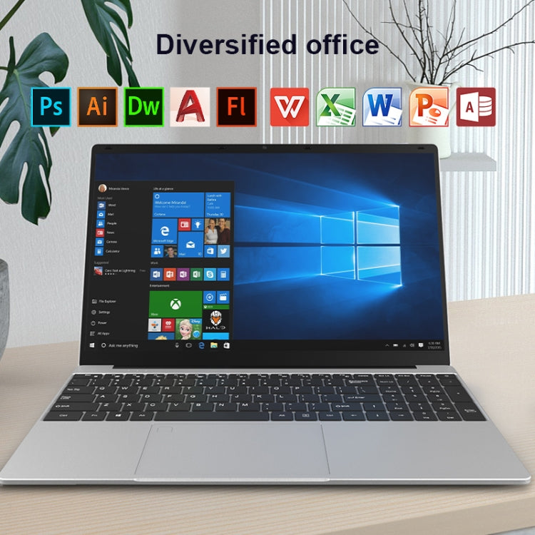 H15 15.6 inch Ultrathin Laptop, 16GB+128GB, Windows 11 Intel Processor N95 Quad Core, US Plug (Silver)