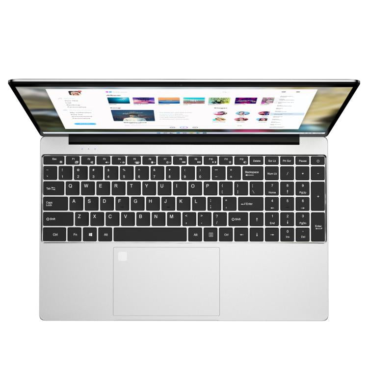 N5095 15.6 inch Laptop, 16GB+512GB, Windows 11 Intel Celeron N5095 Quad Core, Support Fingerprint Unlock, EU Plug (Silver)