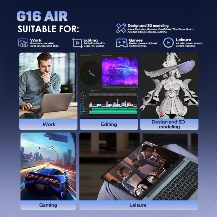 G16 Air 15.6 inch Gaming Laptop, 16GB+512GB, Windows 11 Pro AMD Ryzen 9 4950U Octa Core, EU Plug - free shipping - PMC Jewellery - Order now!
