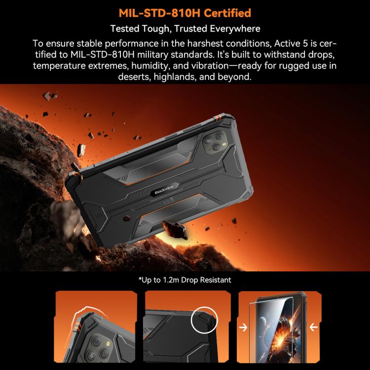 Blackview Active 5 4G Rugged Tablet, 8GB+128GB, 8.68 inch Android 15 Unisoc UMS9230E T615 Octa Core, Global Version with Google Play (Orange) - free shipping - PMC Jewellery - Order now!