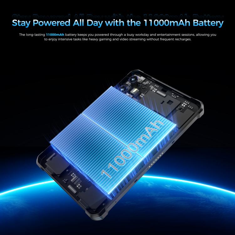 OUKITEL RT3 Plus 4G Network IP68/IP69K Rugged Tablet, 4GB+128GB, 8.0 inch Android 15 MediaTek G81 Octa-Core Support Dual SIM, EU Plug (Black) - free shipping - PMC Jewellery - Order now!