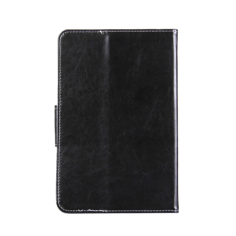 7 inch Tablets Leather Case Crazy Horse Texture Protective Case Shell with Holder for Galaxy Tab A 7.0 (2016) / T280 & Tab 4 7.0 / T230 & Tab Q T2558, Colorfly G708, Asus ZenPad 7.0 Z370CG, Huawei MediaPad T1 7.0 / T1-701u(Black)
