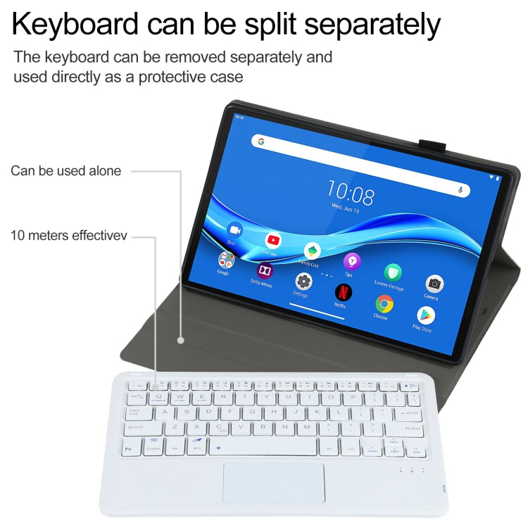 AM10-A Detachable Bluetooth Backlight Keyboard Ultrathin Horizontal Flip Leather Tablet Case with Touchpad & Holder for Lenovo M10 Plus 10.3 inch X606F(Rose Gold)