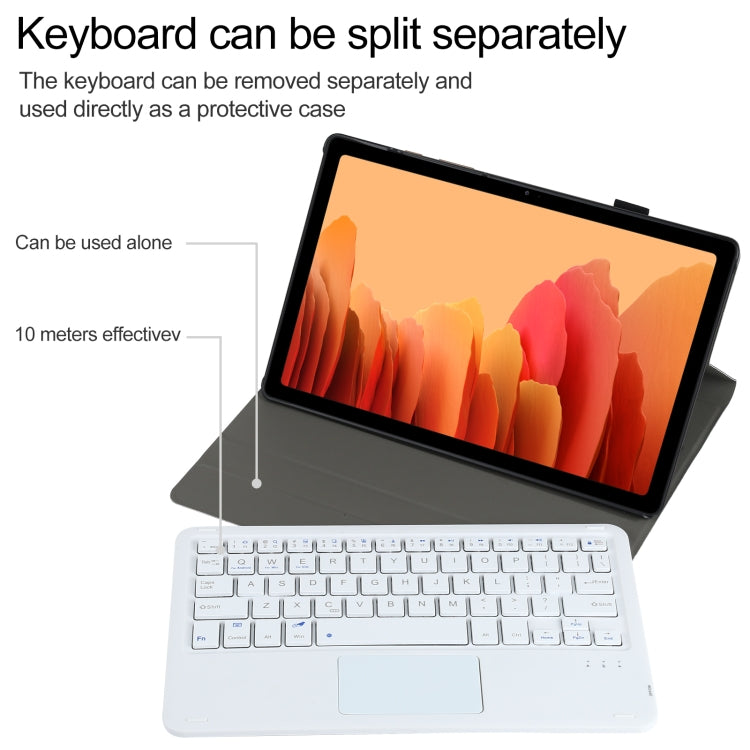 A500-A Detachable Bluetooth Keyboard Ultrathin Horizontal Flip Leather Tablet Case with Touchpad & Holder for Samsung Galaxy Tab A7 10.4 (2020) T500 / T505(Rose Gold)