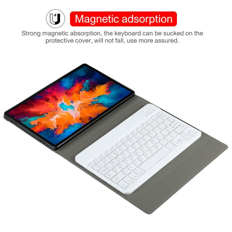 AM13 2 in 1 Removable Bluetooth Keyboard + Protective Leather Tablet Case with Holder for Lenovo Tab P11 Pro (TB-XJ706F)(Rose Gold)