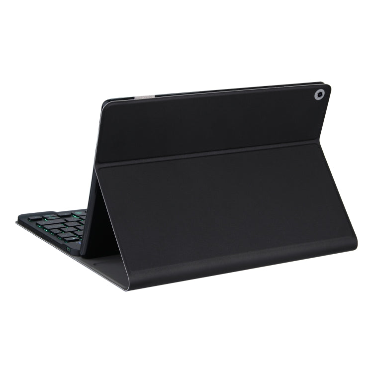 DY-M10ReL-S 2 in 1 Removable Bluetooth Keyboard + Protective Leather Tablet Case with Backlight & Holder for Lenovo Tab M10 FHD REL(Black)