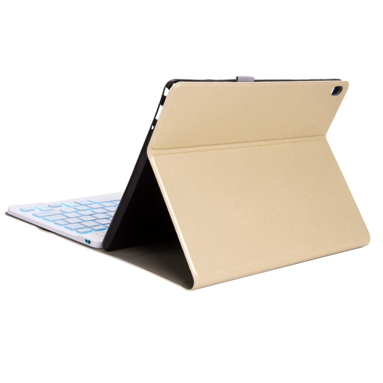 DY-E10 2 in 1 Removable Bluetooth Keyboard + Protective Leather Tablet Case with Backlight & Holder for Lenovo Tab E10(Gold) - Lenovo Keyboard by PMC TechLife | Online Shopping South Africa | PMC TechLife