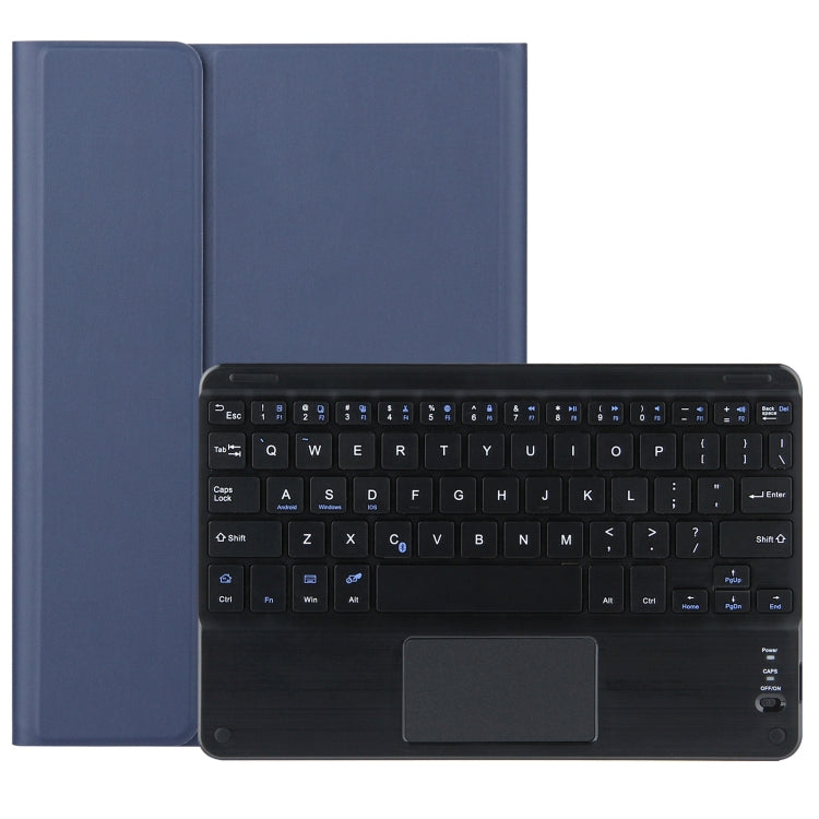 DY-P10-C 2 in 1 Removable Bluetooth Keyboard + Protective Leather Tablet Case with Touchpad & Holder for Lenovo Tab P10 10.1 inch(Blue)