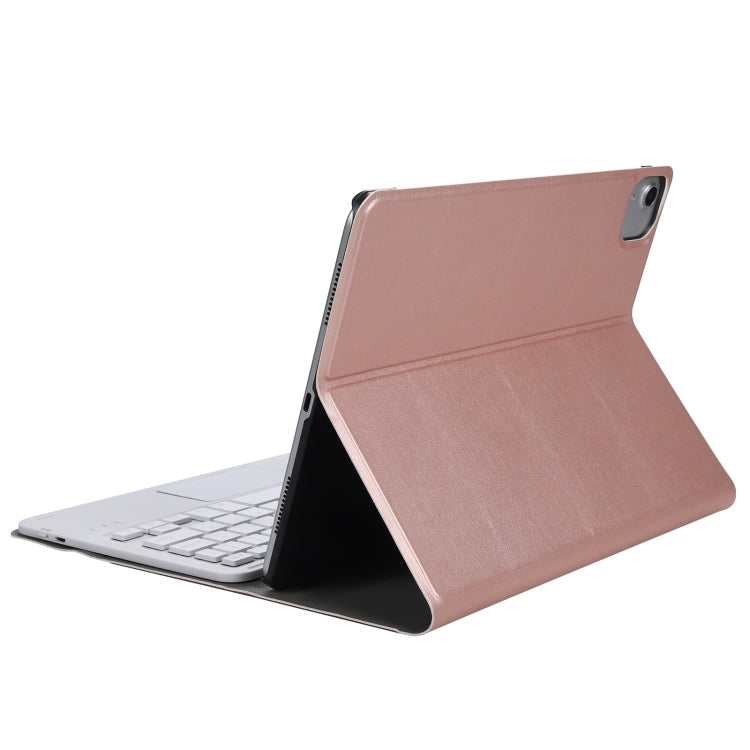 A11-A 2 in 1 Removable Bluetooth Keyboard + Protective Leather Tablet Case with Touchpad & Holder for iPad Pro 11 2022 / 2021 / Air 5 / Air 4(Rose Gold) - For iPad Pro by PMC TechLife | Online Shopping South Africa | PMC TechLife | Buy Now Pay Later Mobicred
