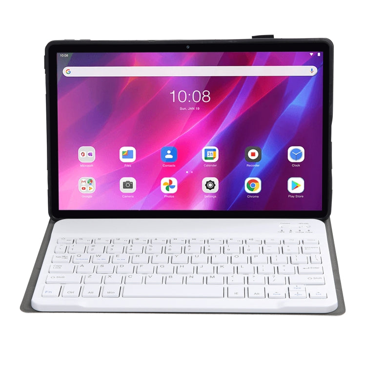 AK10 2 in 1 Detachable Bluetooth Keyboard + Lambskin Texture TPU Protective Leather Tablet Case with Holder for Lenovo Qitian K10 TB-X6C6X(Rose Gold)