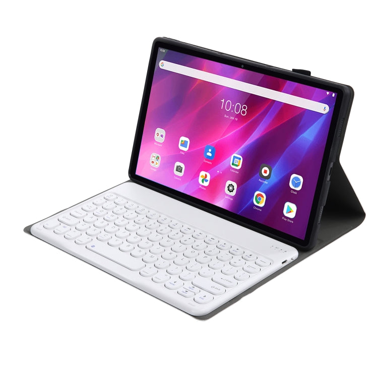 YAK10 2 in 1 Detachable Round Keycap Bluetooth Keyboard + Lambskin Texture TPU Protective Leather Tablet Case with Holder for Lenovo Qitian K10 TB-X6C6X(Gold) - Lenovo Keyboard by PMC TechLife | Online Shopping South Africa | PMC TechLife