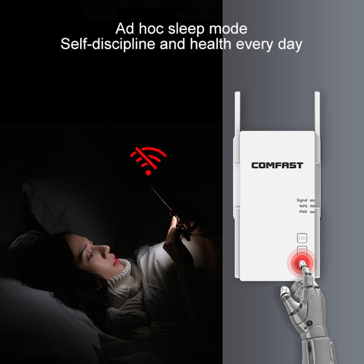 COMFAST CF-AC2100 2100Mbps Wireless WIFI Signal Amplifier Repeater Booster Network Router with 4 Antennas, UK Plug