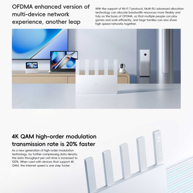 Xiaomi Router BE5000 WiFi 7 MLO 2.4GHz 5.0GHz Dual Band 2.5G Port 512MB RAM Repeater, US Plug (White) - free shipping - PMC Jewellery - Order now!
