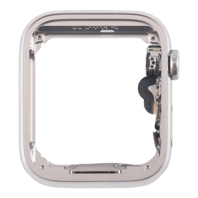 For Apple Watch Series 5 44mm LTE Stainless Steel Middle Frame Bezel Plate with Crown Spin Axis Flex Cable (Silver)