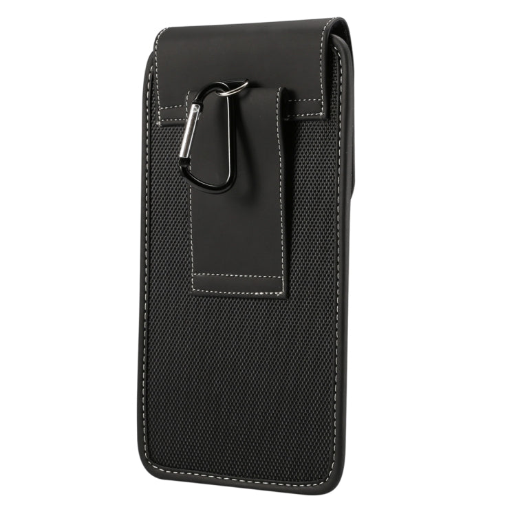 Universal Hanging Waist Oxford Cloth Case for 6.4-6.5 inch Mobile Phones, with Carabiner(Black)
