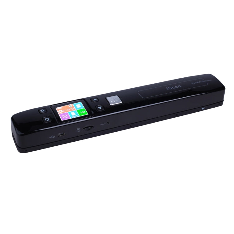 iScan02 Double Roller Mobile Document Portable Handheld Scanner with LED Display, Support 1050DPI / 600DPI / 300DPI / PDF / JPG / TF(Black)