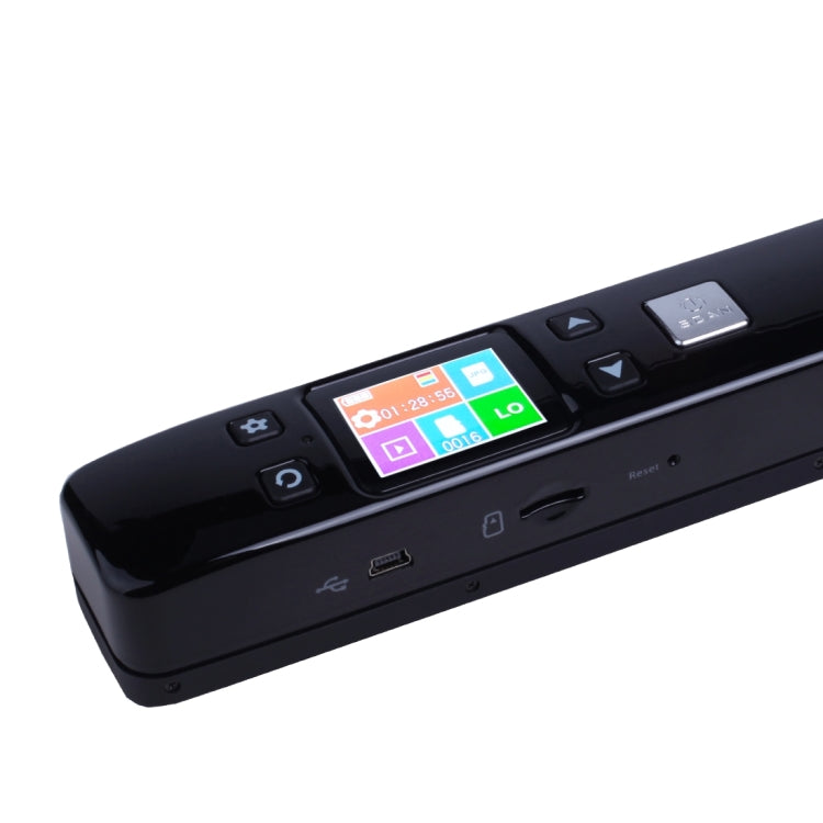 iScan02 Double Roller Mobile Document Portable Handheld Scanner with LED Display, Support 1050DPI / 600DPI / 300DPI / PDF / JPG / TF(Black)