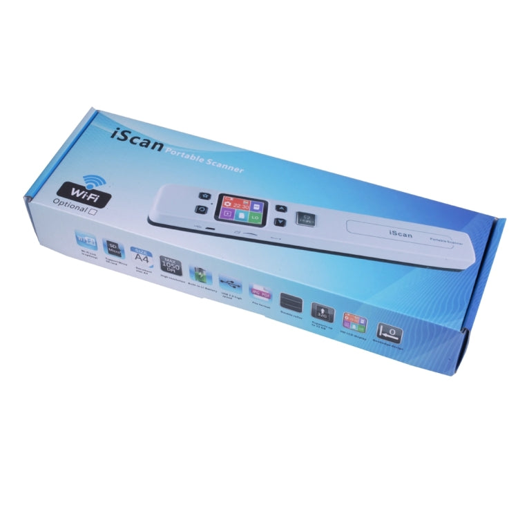 iScan02 Double Roller Mobile Document Portable Handheld Scanner with LED Display, Support 1050DPI / 600DPI / 300DPI / PDF / JPG / TF(Black)