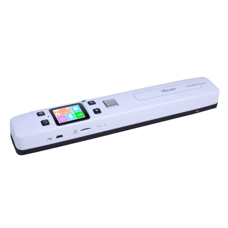 iScan02 Double Roller Mobile Document Portable Handheld Scanner with LED Display, Support 1050DPI / 600DPI / 300DPI / PDF / JPG / TF(White)