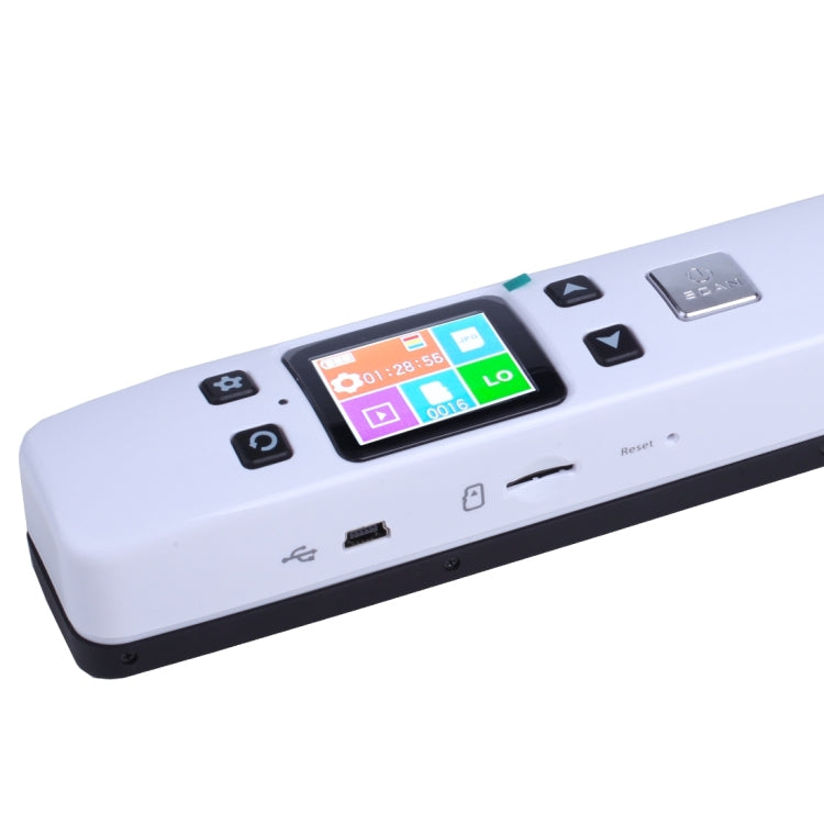 iScan02 Double Roller Mobile Document Portable Handheld Scanner with LED Display, Support 1050DPI / 600DPI / 300DPI / PDF / JPG / TF(White)