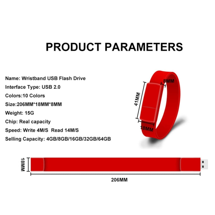 MicroDrive 128GB USB 2.0 Fashion Bracelet Wristband U Disk (Green) - free shipping - PMC Jewellery - Order now!