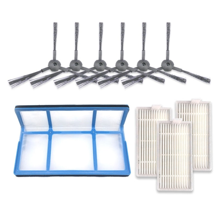 XI237 3 Pairs K614 Side Brushes + 3 PCS I208 Filters + I204 Filter Cotton Filter Set for ILIFE V5S Pro / V50 / V5S