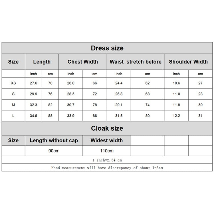 Little Red Riding Hood Parent Child Fairy Tale Drama Performance Costume Little Red Riding Hood Dress Little Maid Two Dress Halloween Costume (Color:Cape+Maid Size:XS)