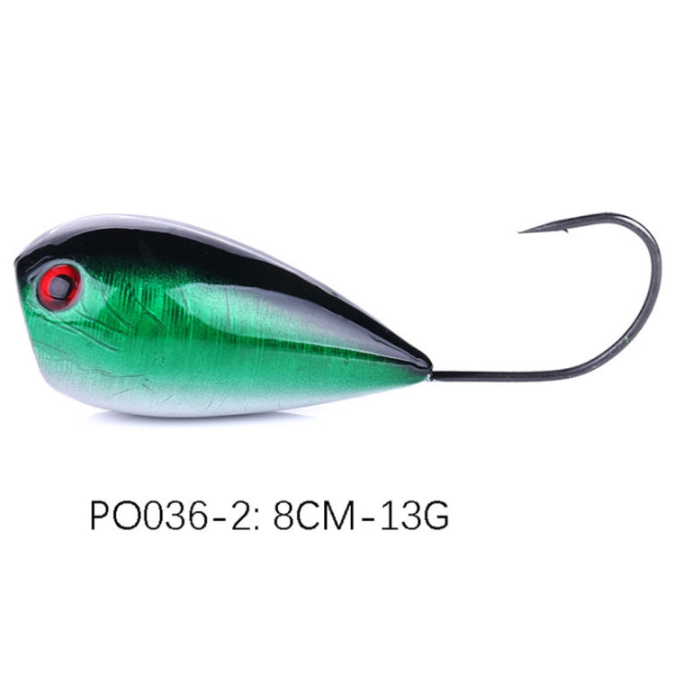 HENGJIA PO036 8cm/13g Big Mouth Single Hook Hitting Water Wave Hard Bait Lure Outdoor Fishing Gear Lure Fishing Bait Fishing Tackle (PO036-2)
