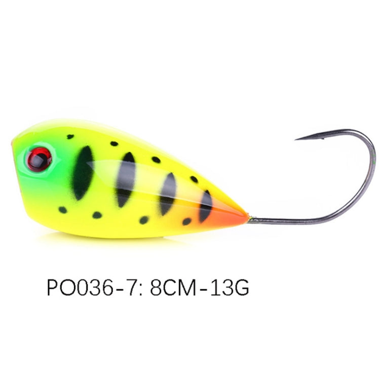 HENGJIA PO036 8cm/13g Big Mouth Single Hook Hitting Water Wave Hard Bait Lure Outdoor Fishing Gear Lure Fishing Bait Fishing Tackle (PO036-7)