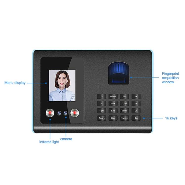 FA01 Face Recognition Fingerprint Time Attendance Machine - Attendance System by PMC Jewellery | Online Shopping South Africa | PMC Jewellery | Buy Now Pay Later Mobicred