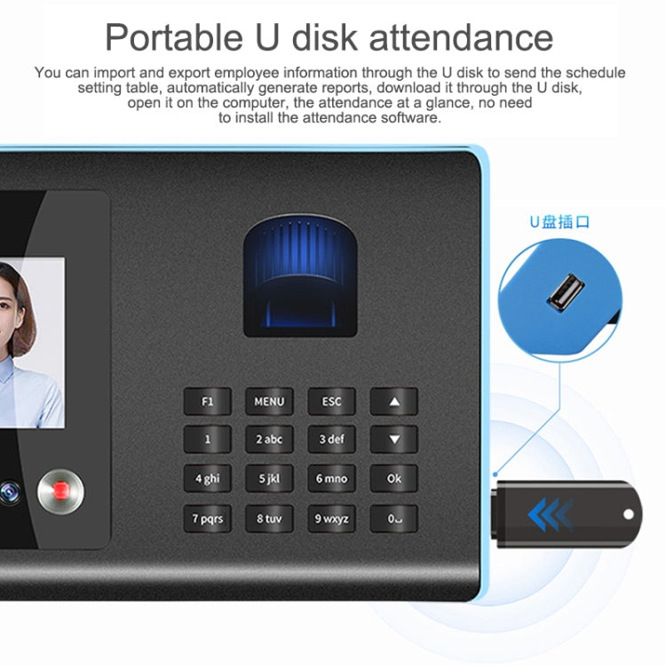 FA01 Face Recognition Fingerprint Time Attendance Machine - Attendance System by PMC Jewellery | Online Shopping South Africa | PMC Jewellery | Buy Now Pay Later Mobicred