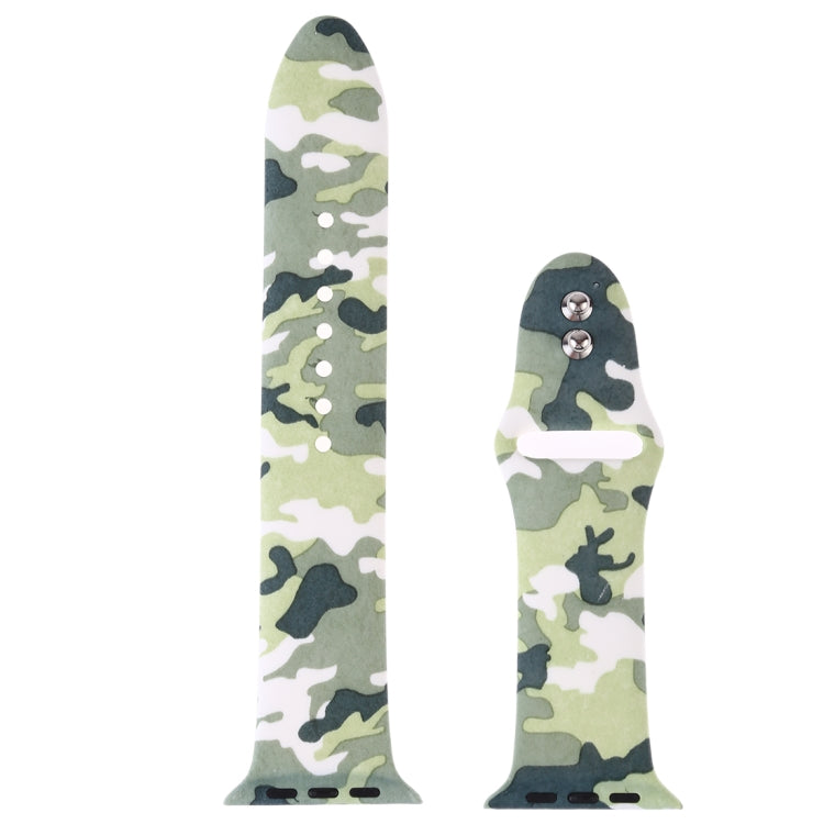 Silicone Printing Strap for Apple Watch Series 5 & 4 40mm (Camouflage Pattern) - Watch Bands by PMC Jewellery | Online Shopping South Africa | PMC Jewellery | Buy Now Pay Later Mobicred