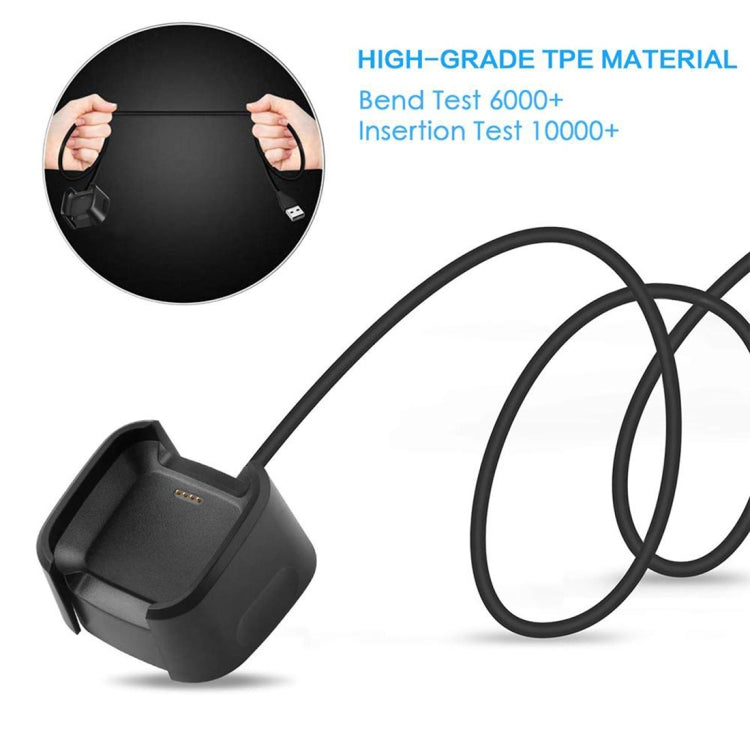 For Fitbit Versa 2 Charger Charging Dock Base Stand Holder with 1m Charging Cable(Black) - Charger by PMC Jewellery | Online Shopping South Africa | PMC Jewellery | Buy Now Pay Later Mobicred