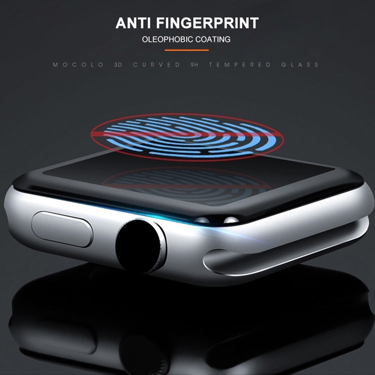 mocolo 0.33mm 9H 3D Round Edge Full Glue Tempered Glass Film for Apple Watch Series 4 44mm (Black) - Watch Cases by mocolo | Online Shopping South Africa | PMC TechLife | Buy Now Pay Later Mobicred