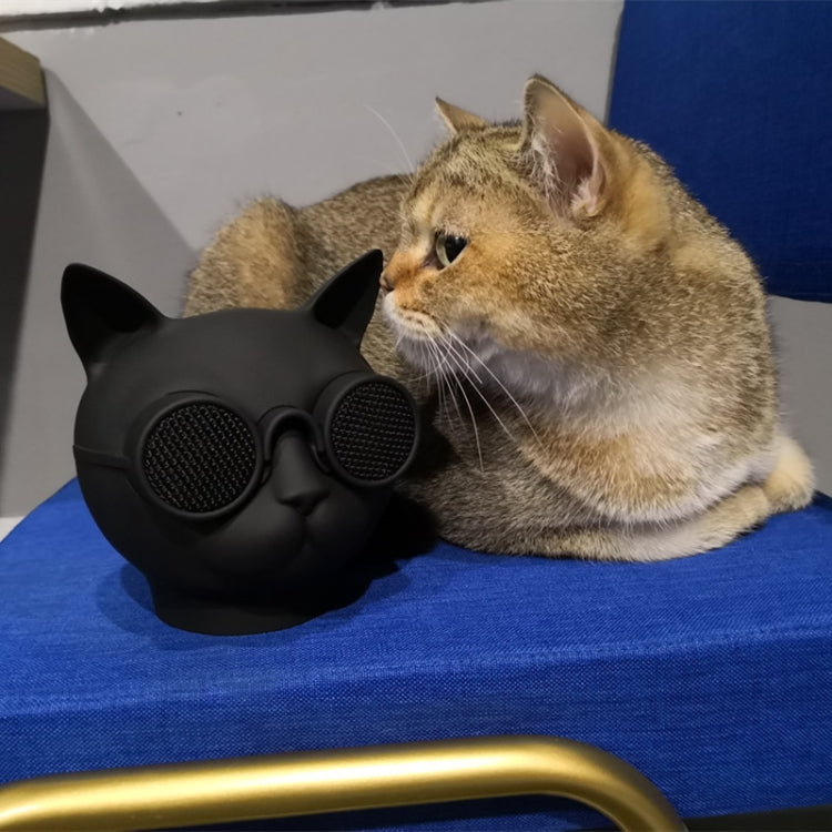 T8 Mini Cat Shape Stereo Wireless Bluetooth Speaker, Support Hands-free / TF Card / FM(Blue)