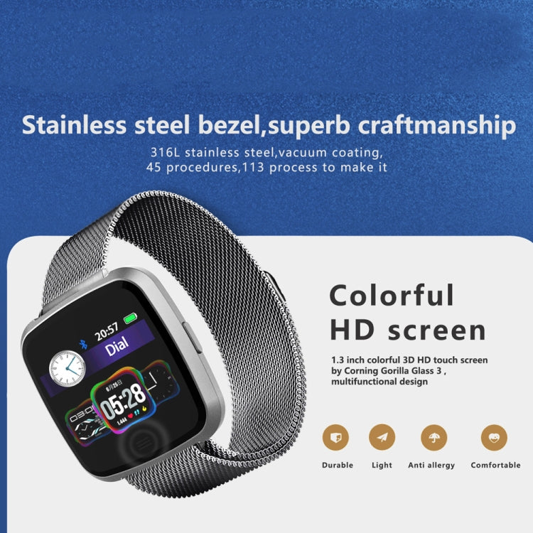 DTNO.1 G12 1.3 inches OLED Color Screen Smart Bracelet IP67 Waterproof, Steel Watchband, Support Call Reminder /Heart Rate Monitoring /Sedentary Reminder /Multi-sport Mode(Silver) - free shipping - PMC Jewellery - Order now!