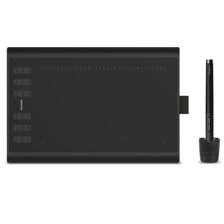 HUION Inspiroy H1060P 5080 LPI 12 Press Keys Art Drawing Tablet for Fun, with Battery-free Pen & Pen Holder - free shipping - PMC Jewellery - Order now!