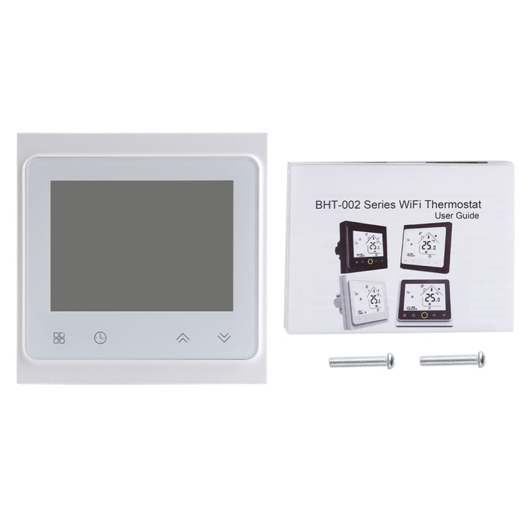BHT-002GBLW 16A Load Electronic Heating Type LCD Digital Heating Room Thermostat with Sensor & Time Display, WiFi Control(White)