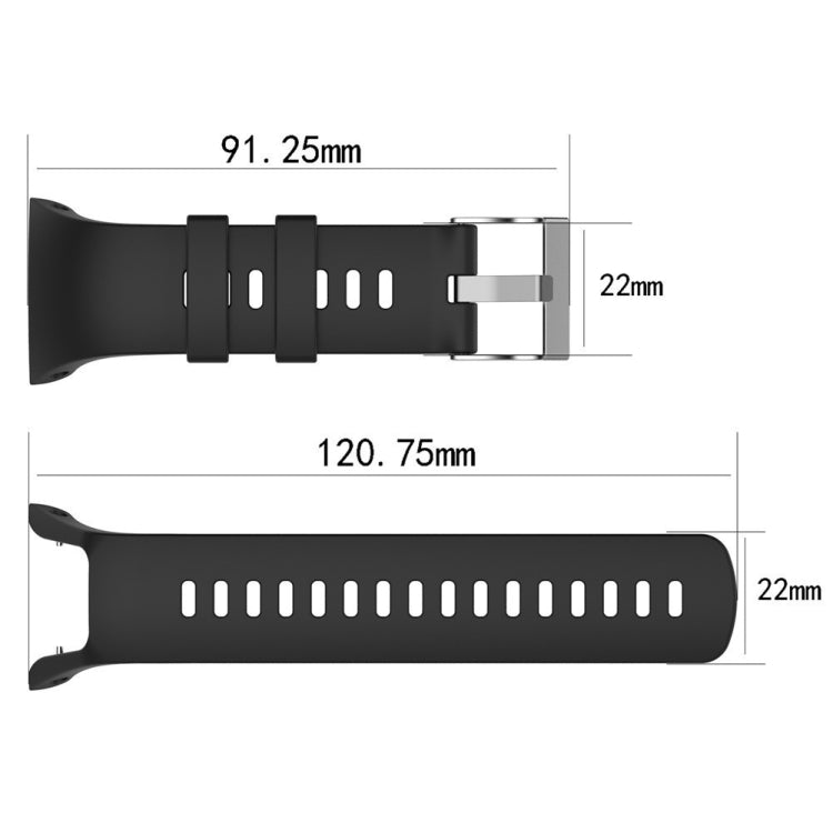 Silicone Watch Band for SUUNTO Trainer Wrist HR(Black)