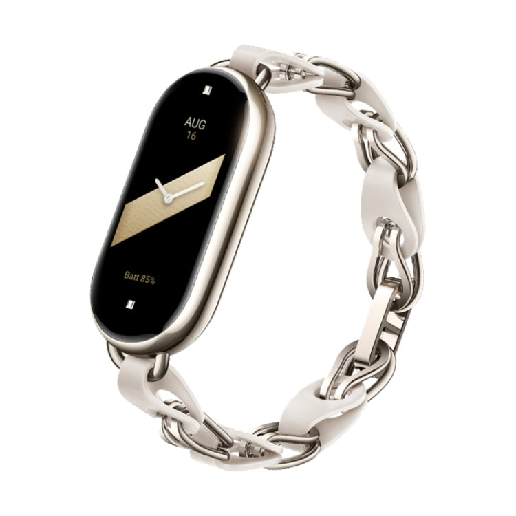 Original For Xiaomi Mi Band 8 Fashion Stainless Steel Bracelet (White)