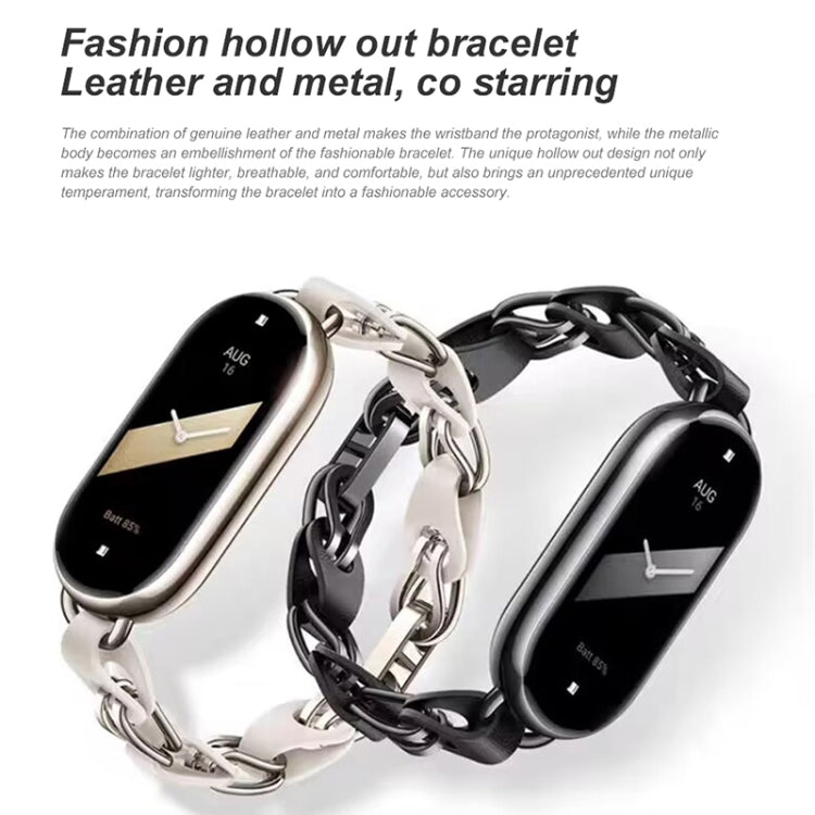 Original For Xiaomi Mi Band 8 Fashion Stainless Steel Bracelet (White)